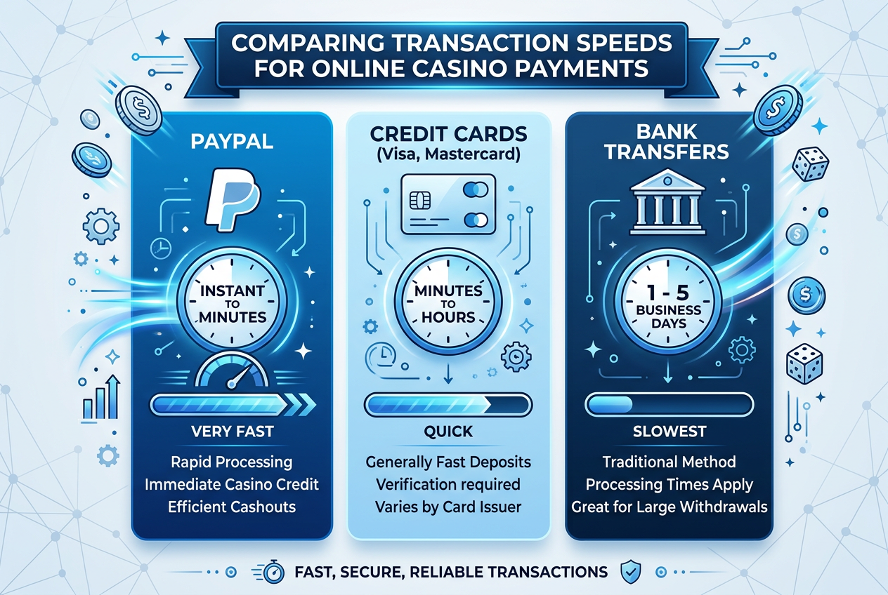 Infografika srovnávající rychlost transakcí PayPalu s bankovními převody a kartami